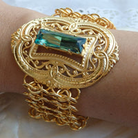 Bridal Bracelet. Gold Bracelet. Rebeka Bracelet.gold Statement Cuff