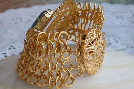 Bridal Bracelet. Gold Bracelet. Rebeka Bracelet.gold Statement Cuff