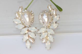 Bridal Cluster Pearl Earrings