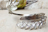 Bridal Crystal Cuff. Silver Cuff Bracelet. Rebeka Bracelet. Bridesmaids Bracelet. Leaves Bracelet. Feather Cuff. Bridal Wedding Bracelet