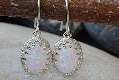 Bridal Opal Silver Earrings For Bride Earrings