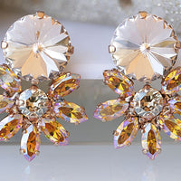 Bridal Peach Earrings