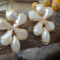 Bridal Pearl Cluster Earrings