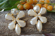 Bridal Pearl Cluster Earrings
