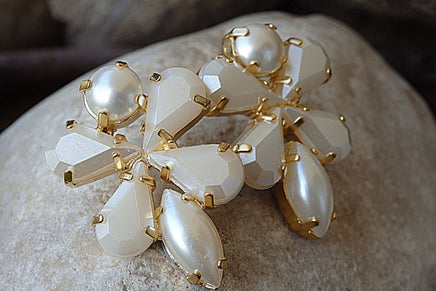 Bridal Pearl Cluster Earrings