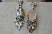 Bridal Rhinestone Earrings. Silver Chandelier Earrings. Rebeka Crystal Drop Earrings