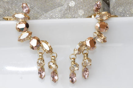 Bridal Rose Gold Climbers