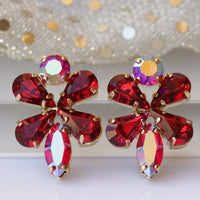 Bridal Ruby Earrings