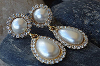 Bridal Teardrop Pearl Earrings