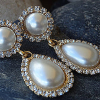 Bridal Teardrop Pearl Earrings
