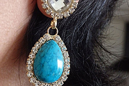 Bridal Teardrop Turquoise Earrings