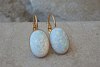 Bridal White Fire Opal Earrings For Bride Earrings