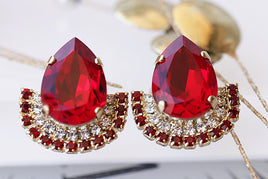 Bright Red Earrings