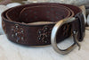 Brown Floral Leather Belt
