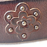 Brown Floral Leather Belt