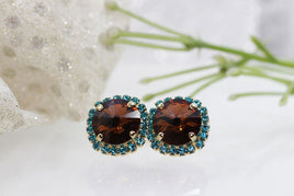 Brown Stud Earrings