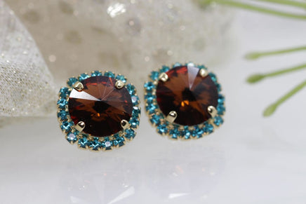 Brown Stud Earrings