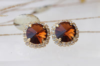 Brown Stud Earrings