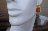 Carnelian Orange Earrings. Tangerine Drop Earrings. Gold Elegant Earrings. Bridal Fashion Jewelry. Orange Gemstone Bridesmaid Earrings.