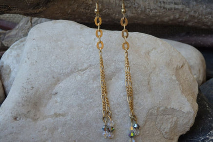 Chain Earrings. Light Earrings. Gold Filled Earrings. Dangling Earrings.beaded Rebeka Earrings For Women. Gift Ideas For Girlfriend Her