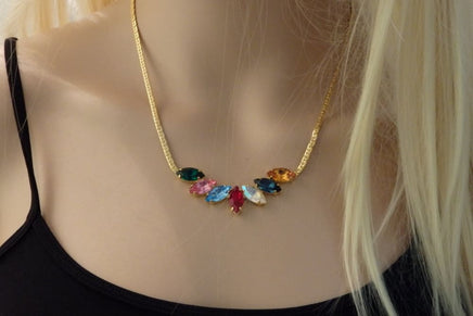 Chakra Necklace. Multi Color Necklace. Pride Necklace. Rebeka Necklace. Necklace For Women. Colorful Jewelry For Wife.bridesmaid Necklace