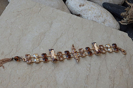 Champagne Brown Rebeka Rhinestone Bracelet