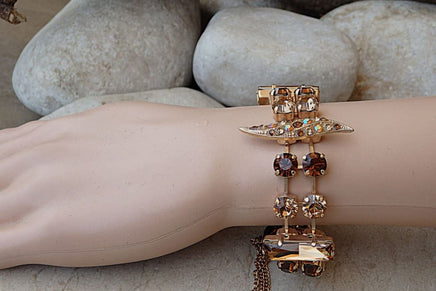 Champagne Brown Rebeka Rhinestone Bracelet