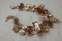 Champagne Brown Rebeka Rhinestone Bracelet