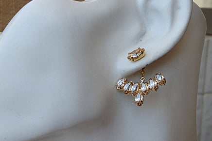 Champagne Ear Jacket Earrings