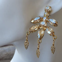 Champagne Halo Cluster Earrings