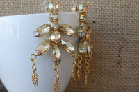 Champagne Halo Cluster Earrings