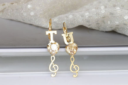 Champagne Music Earrings