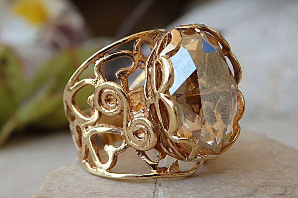 CRYSTAL RING CHAMPAGNE CRYSTAL RING CHAMPAGNE