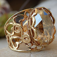 Champagne Ring. Bridesmaids Ring. Topaz Crystal Ring. Rebeka Cocktail Ring. Rhinestone Ring. Statement Ring.big Stone Ring. Chunky Ring