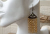 Chandelier Long Gold Earrings. Rebeka Crystal Earrings. Fringes Statement Earrings. Long Gold Chain Earrings . Bridal Bohemian Earrings