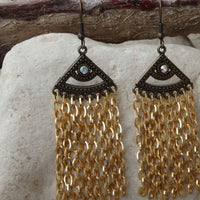 Chandelier Long Gold Earrings. Rebeka Crystal Earrings. Fringes Statement Earrings. Long Gold Chain Earrings . Bridal Bohemian Earrings