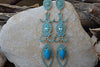Chandelier Turquoise Earrings. Turquoise And Rebeka Earrings. Genuine Gemstone Earrings. Long Earrings. Turquoise Bridal Earrings.for Her