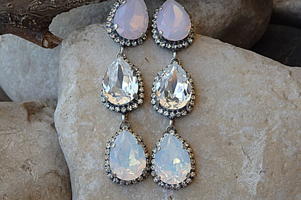 Opal statement earrings deals