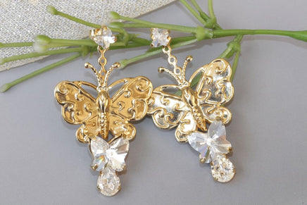 Clear Butterfly Earrings