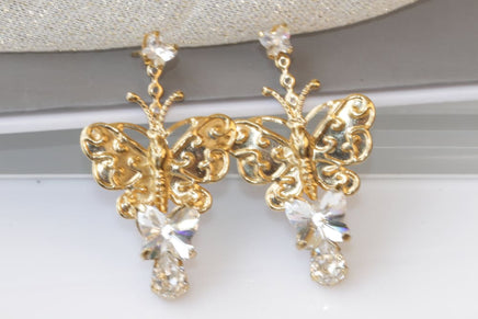 Clear Butterfly Earrings