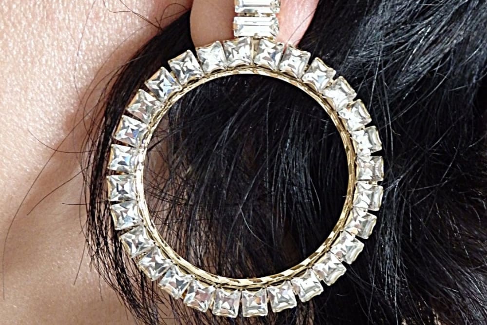 Clear Crystal Hoops