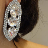 Clear Crystal Large Stud Earrings