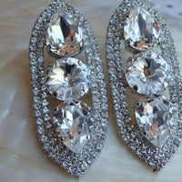 Clear Crystal Large Stud Earrings