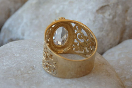 Clear Rebeka Filigree Ring