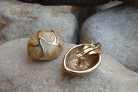 Clip Earrings. Clip On Earrings. Vintage Wedding Enamel Clips Earrings. Antique Jewelrys 1980 For Bridal. Champagne Gold Stud Earrings