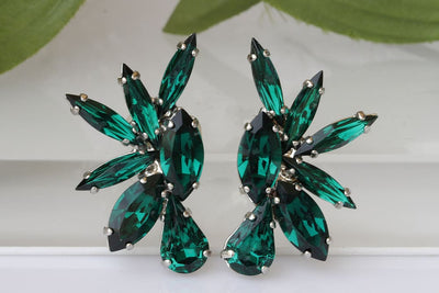 Cluster Green Earrings