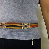 Colorful Leather Strap Belt