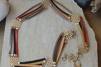 Colorful Leather Strap Belt