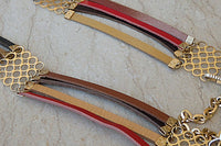 Colorful Leather Strap Belt
