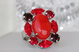 Coral Bridal Ring